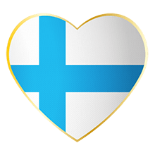 Herzflagge Finnland
