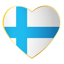 Valentinstags Bräuche: Finnland Herzflagge Finnland