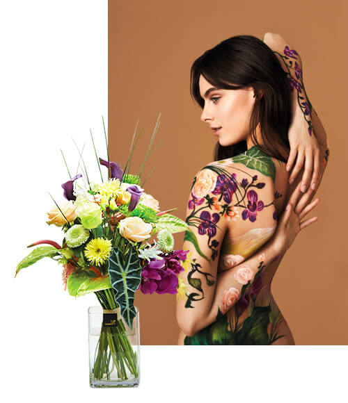Fleurop Kunstkollektion Bodypainting Motiv 1 Bodypainting für Fleurops Kunstkollektion