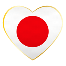 Herzflagge Japan