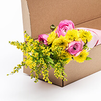 Lieferung per Post Blumen im Karton