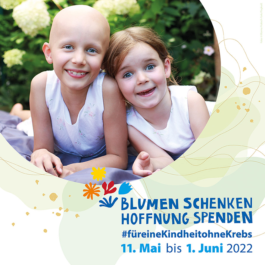 Blumen schenken Hoffnung schenken Kitz Keyvisual Blumen schenken Hoffnung spenden Logo
