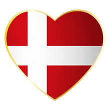 Herzflagge Dänemark