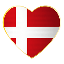 Valentinstags Bräuche: Dänemark Herzflagge Dänemark