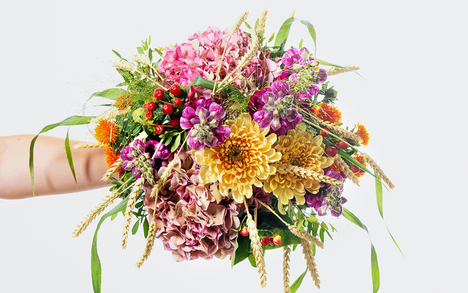Blumenstrauß mit Hortensien
