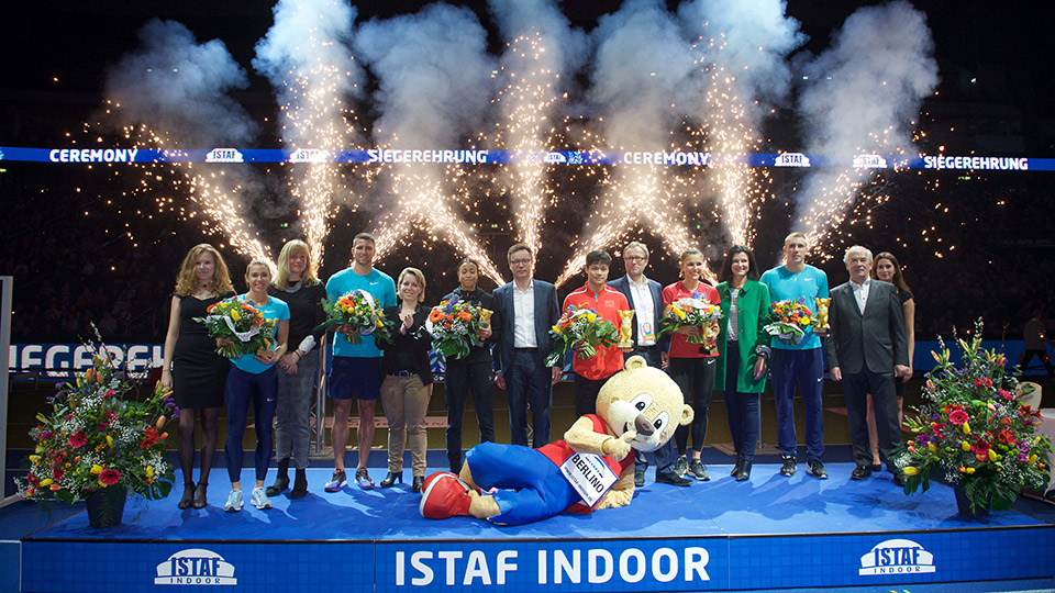 Istaf indoor 2018 Mercedes Benz Arena Siegerehrung Istaf Indoor 2018
