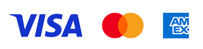 Visa, Mastercard und American Express Logos
