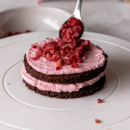 Valentinstag-Torte: Vorgang 2x wiederholen Vorgang wird 2x wiederholt