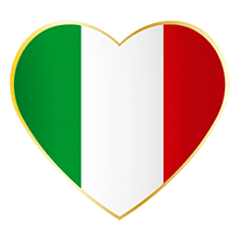 Valentinstags Bräuche: Italien Herzflagge Italien